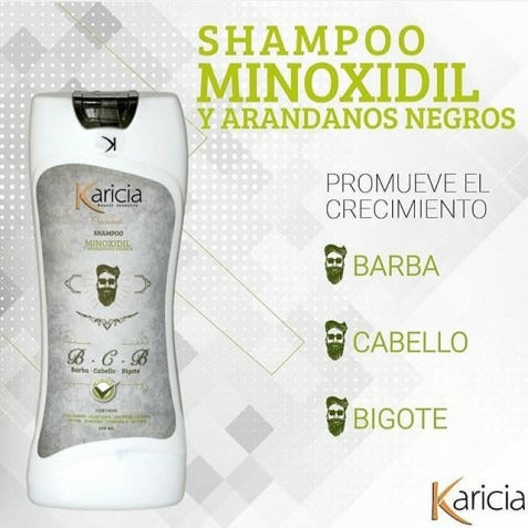 karicia, Shampoo con Minoxidil, Crecimiento capilar, Fortalecimiento del cabello, Cuidado masculino, Nutrición capilar